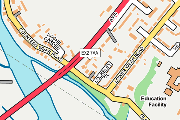 EX2 7AA map - OS OpenMap – Local (Ordnance Survey)