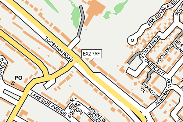 EX2 7AF map - OS OpenMap – Local (Ordnance Survey)