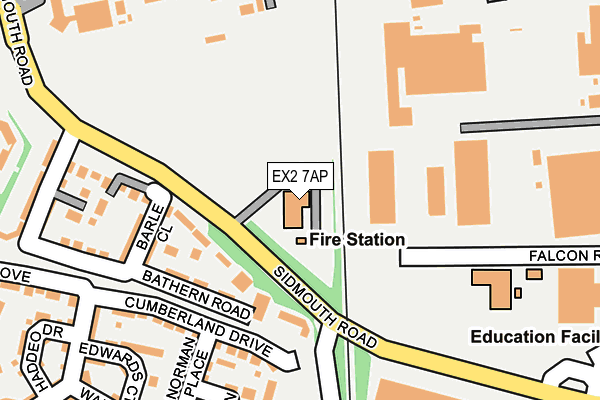 EX2 7AP map - OS OpenMap – Local (Ordnance Survey)