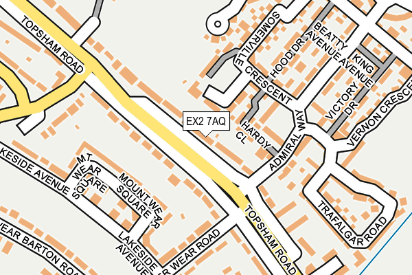 EX2 7AQ map - OS OpenMap – Local (Ordnance Survey)