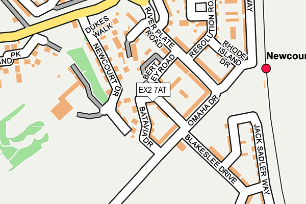 EX2 7AT map - OS OpenMap – Local (Ordnance Survey)