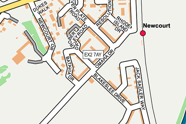 EX2 7AY map - OS OpenMap – Local (Ordnance Survey)