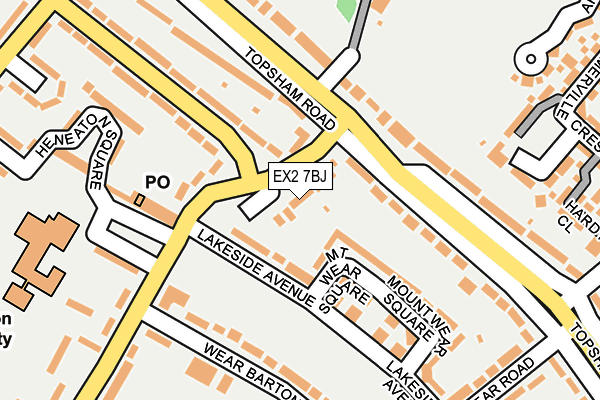 EX2 7BJ map - OS OpenMap – Local (Ordnance Survey)