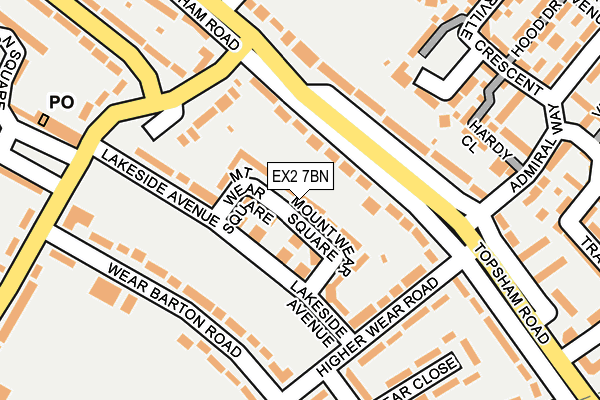 EX2 7BN map - OS OpenMap – Local (Ordnance Survey)