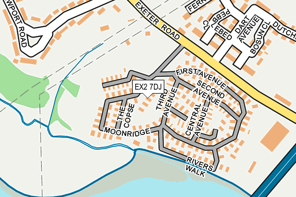 EX2 7DJ map - OS OpenMap – Local (Ordnance Survey)