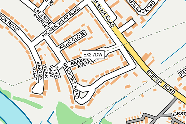EX2 7DW map - OS OpenMap – Local (Ordnance Survey)
