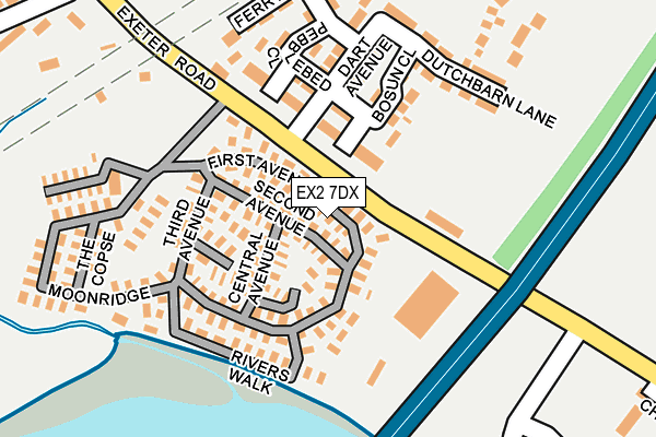 EX2 7DX map - OS OpenMap – Local (Ordnance Survey)