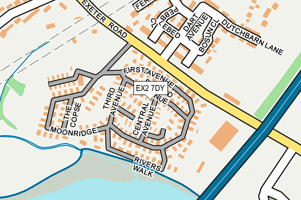EX2 7DY map - OS OpenMap – Local (Ordnance Survey)