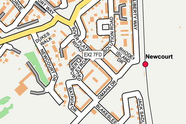 EX2 7FD map - OS OpenMap – Local (Ordnance Survey)