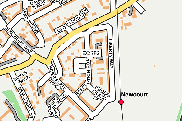 EX2 7FG map - OS OpenMap – Local (Ordnance Survey)