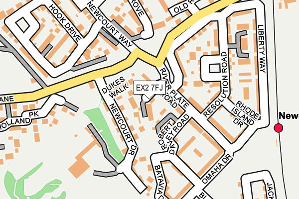 EX2 7FJ map - OS OpenMap – Local (Ordnance Survey)