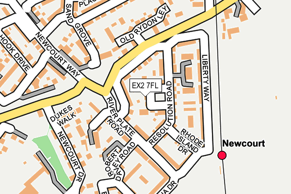 EX2 7FL map - OS OpenMap – Local (Ordnance Survey)