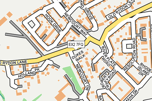 EX2 7FQ map - OS OpenMap – Local (Ordnance Survey)