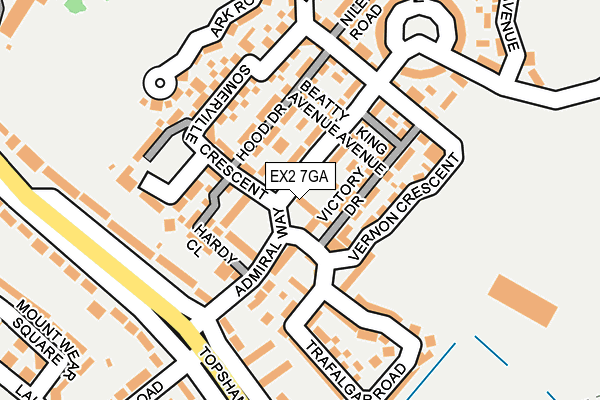 EX2 7GA map - OS OpenMap – Local (Ordnance Survey)