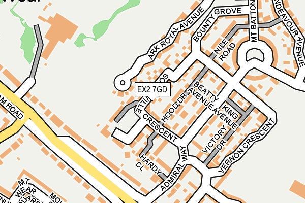 EX2 7GD map - OS OpenMap – Local (Ordnance Survey)