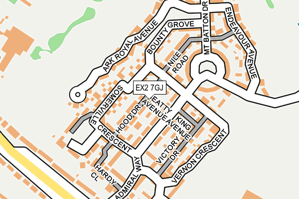 EX2 7GJ map - OS OpenMap – Local (Ordnance Survey)