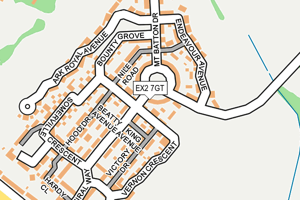 EX2 7GT map - OS OpenMap – Local (Ordnance Survey)