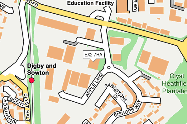 EX2 7HA map - OS OpenMap – Local (Ordnance Survey)