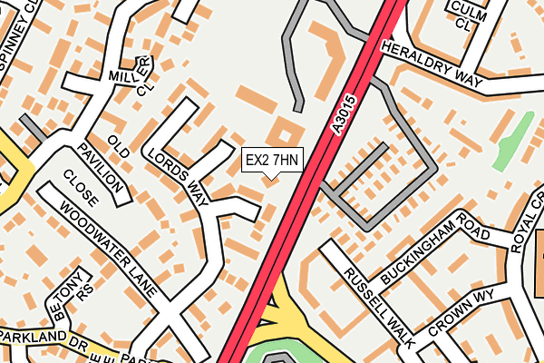 EX2 7HN map - OS OpenMap – Local (Ordnance Survey)