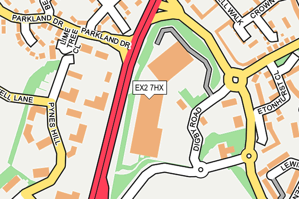 EX2 7HX map - OS OpenMap – Local (Ordnance Survey)