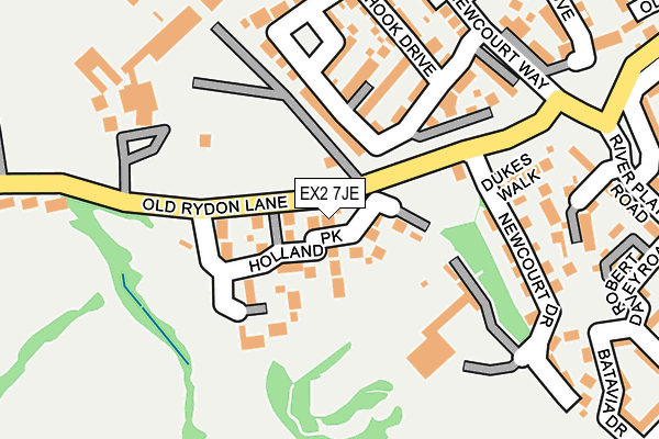 EX2 7JE map - OS OpenMap – Local (Ordnance Survey)