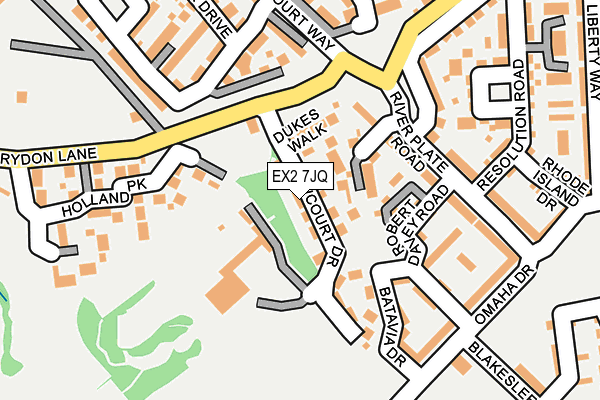 EX2 7JQ map - OS OpenMap – Local (Ordnance Survey)