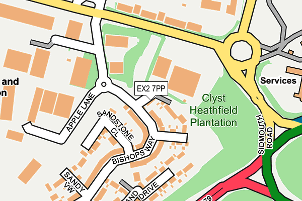 EX2 7PP map - OS OpenMap – Local (Ordnance Survey)