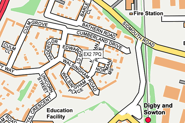 EX2 7PQ map - OS OpenMap – Local (Ordnance Survey)