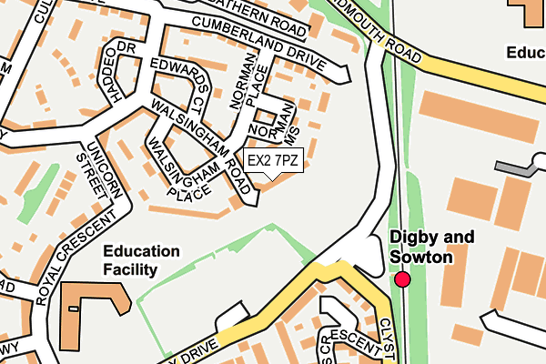 EX2 7PZ map - OS OpenMap – Local (Ordnance Survey)