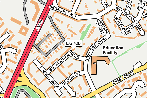 EX2 7QD map - OS OpenMap – Local (Ordnance Survey)