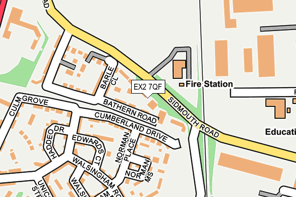 EX2 7QF map - OS OpenMap – Local (Ordnance Survey)