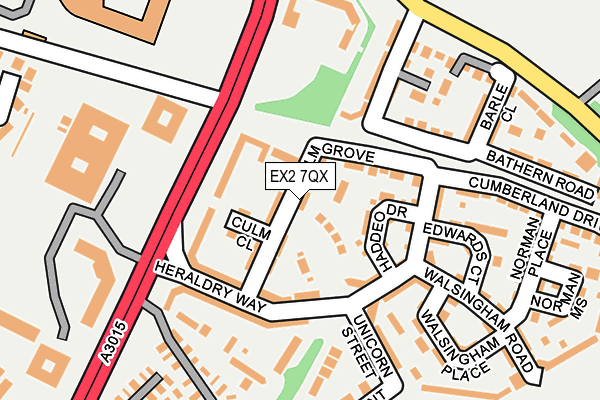 EX2 7QX map - OS OpenMap – Local (Ordnance Survey)