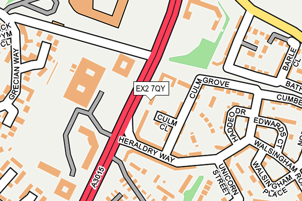 EX2 7QY map - OS OpenMap – Local (Ordnance Survey)