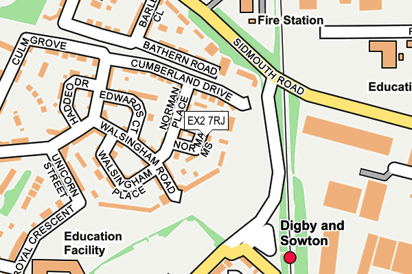 EX2 7RJ map - OS OpenMap – Local (Ordnance Survey)