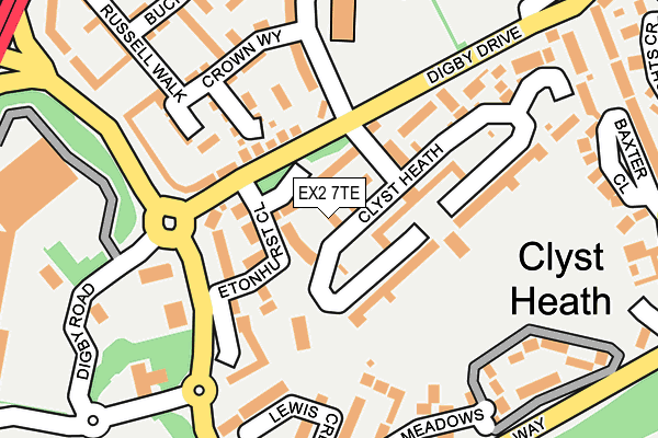 EX2 7TE map - OS OpenMap – Local (Ordnance Survey)