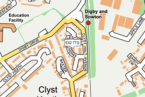 EX2 7TG map - OS OpenMap – Local (Ordnance Survey)