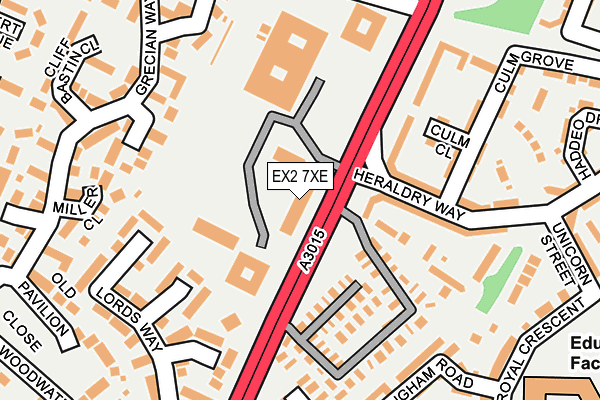 EX2 7XE map - OS OpenMap – Local (Ordnance Survey)