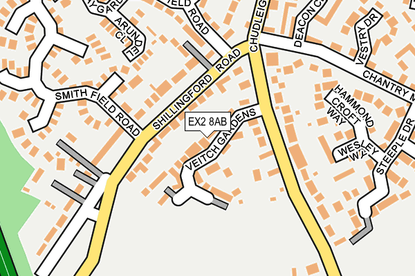 EX2 8AB map - OS OpenMap – Local (Ordnance Survey)