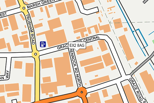 EX2 8AG map - OS OpenMap – Local (Ordnance Survey)