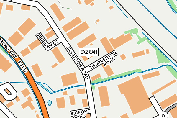 EX2 8AH map - OS OpenMap – Local (Ordnance Survey)