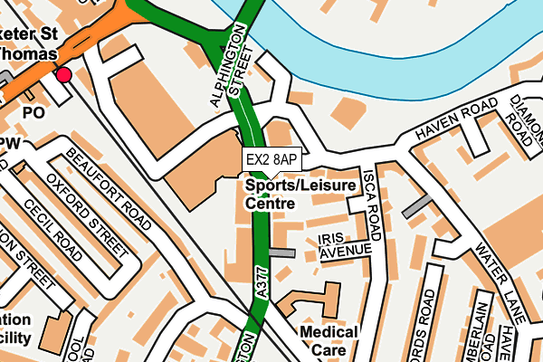 EX2 8AP map - OS OpenMap – Local (Ordnance Survey)