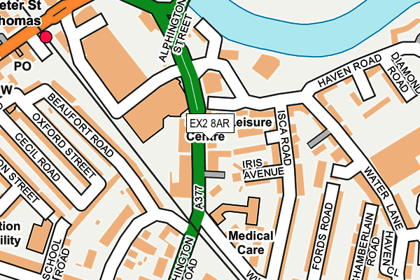 EX2 8AR map - OS OpenMap – Local (Ordnance Survey)
