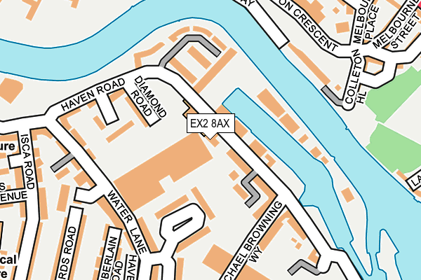 EX2 8AX map - OS OpenMap – Local (Ordnance Survey)