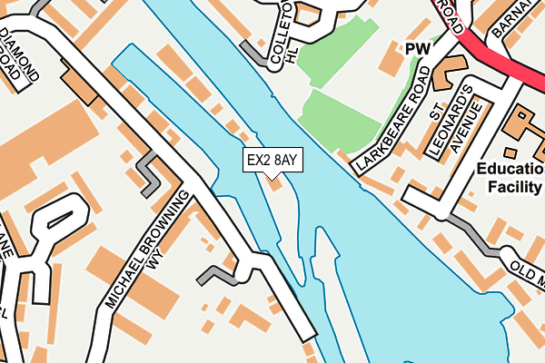 EX2 8AY map - OS OpenMap – Local (Ordnance Survey)