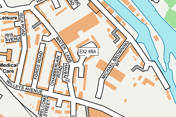 EX2 8BA map - OS OpenMap – Local (Ordnance Survey)