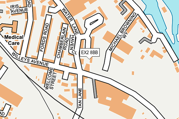 EX2 8BB map - OS OpenMap – Local (Ordnance Survey)