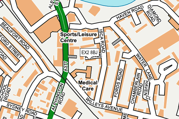 EX2 8BJ map - OS OpenMap – Local (Ordnance Survey)