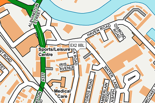 EX2 8BL map - OS OpenMap – Local (Ordnance Survey)