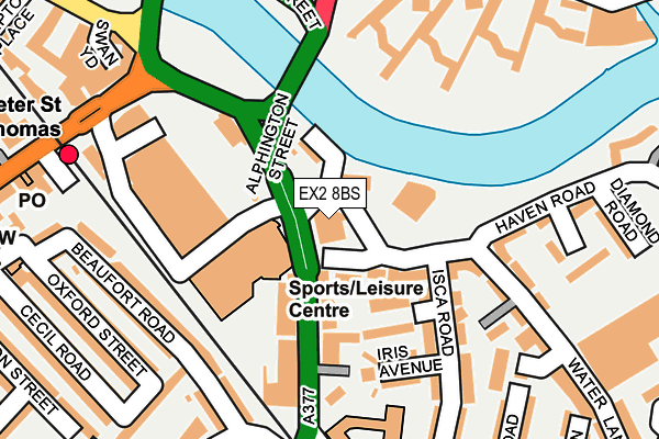 EX2 8BS map - OS OpenMap – Local (Ordnance Survey)