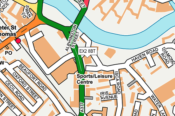 EX2 8BT map - OS OpenMap – Local (Ordnance Survey)